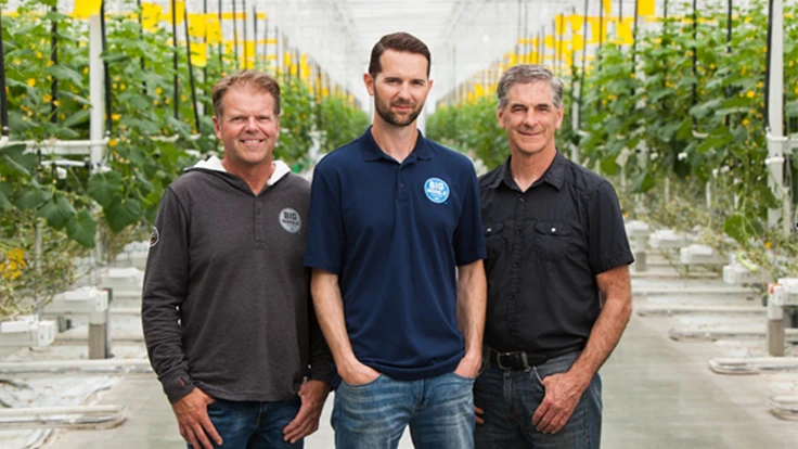 From left to right: Big Marble Farms partners Rick Wagenaar, Ryan Cramer (CEO) and Albert Cramer