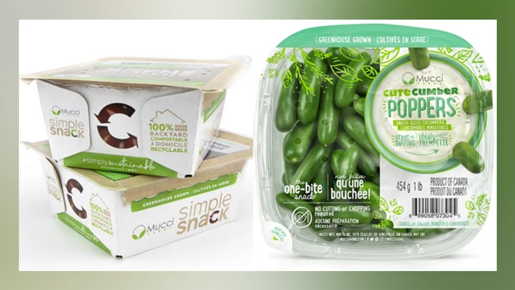 Mucci's Simple Snack series (left); CuteCumber Poppers (right)
