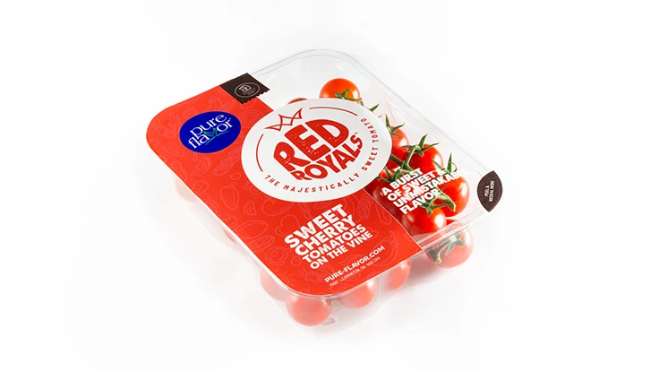 RedRoyals Cherry Tomatoes on the Vine in their packaging