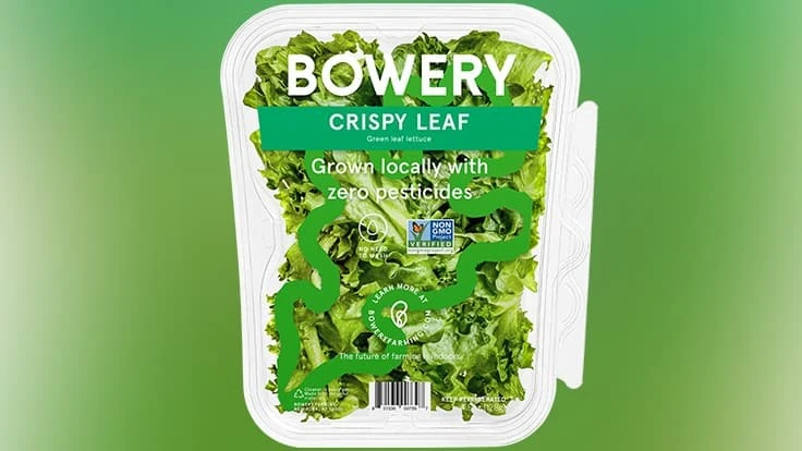 Bowery Farming's Crispy Leaf Lettuce in a 4.5 oz package