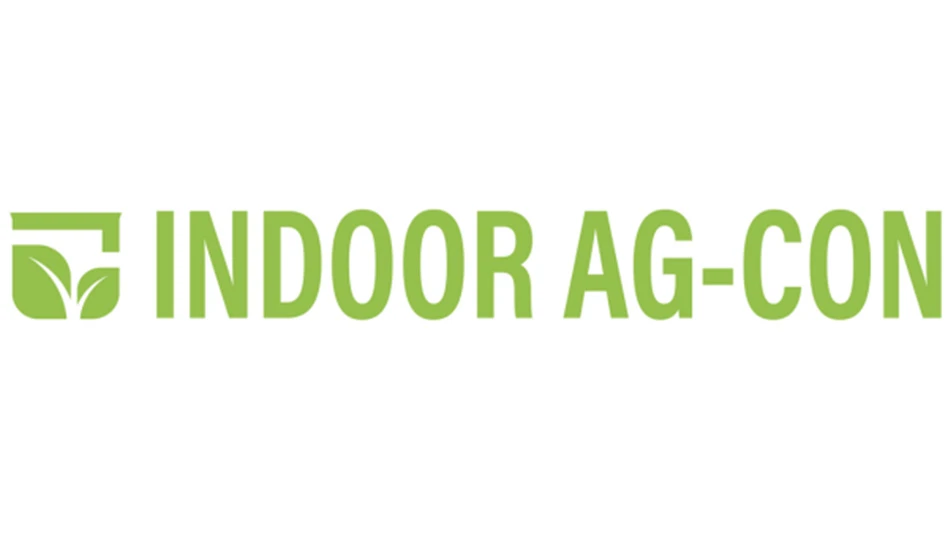A logo with lime green text on a white background reads Indoor Ag-Con.