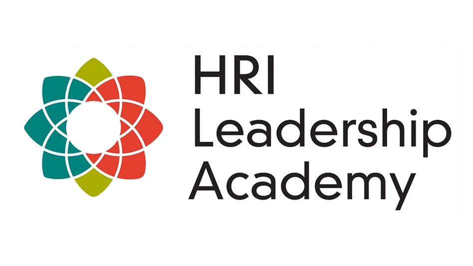 A graphic with black text on a white background reading HRI Leadership Academy.
