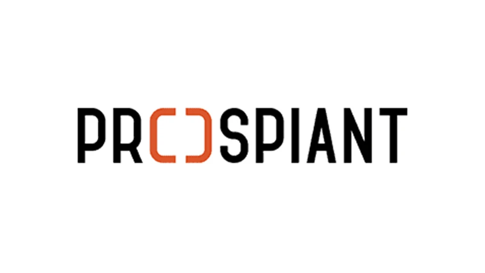 A logo with black and orange text on a white background reading Prospiant.