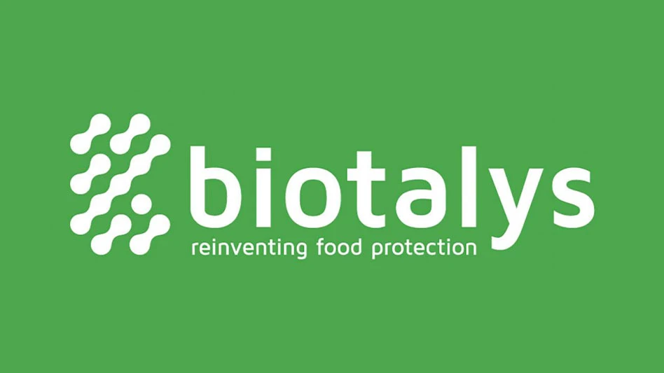 Biotalys logo: White letters on a green background