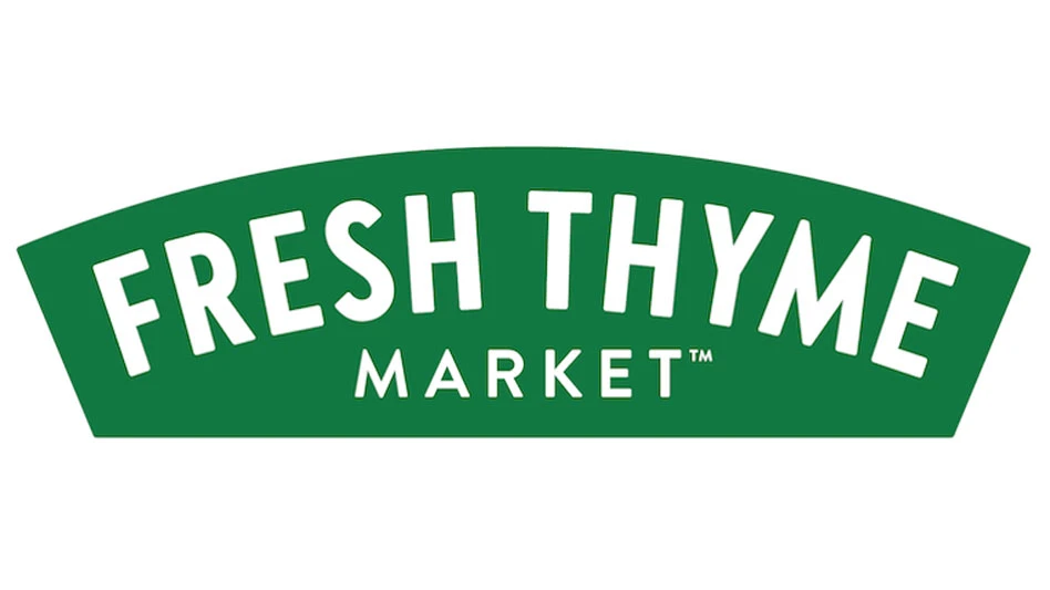 Fresh Thyme Market logo: White text on a green background